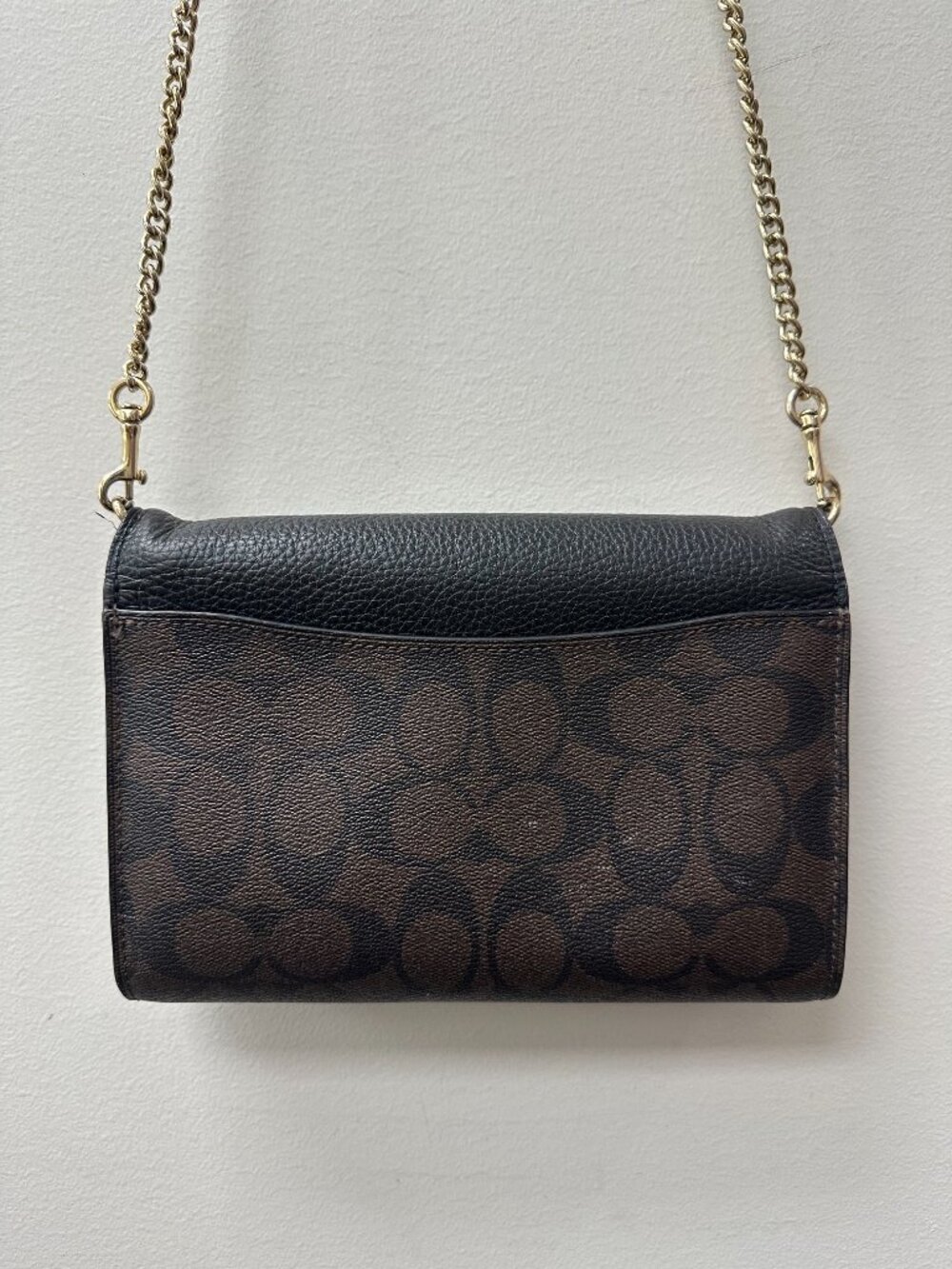 COACH Remi Chain Crossbody in Black/Brown Signature Coated Canvas - Picture 3 of 7